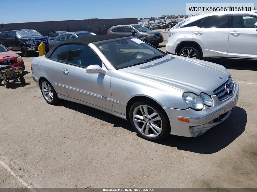 2006 Mercedes-Benz Clk 350 VIN: WDBTK56G66T056118 Lot: 45543110