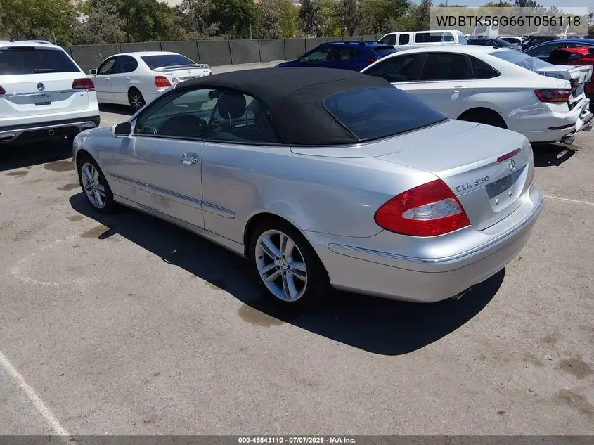2006 Mercedes-Benz Clk 350 VIN: WDBTK56G66T056118 Lot: 45543110