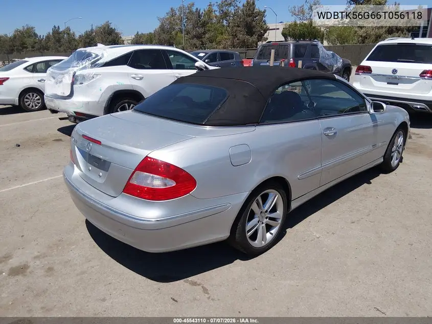 2006 Mercedes-Benz Clk 350 VIN: WDBTK56G66T056118 Lot: 45543110