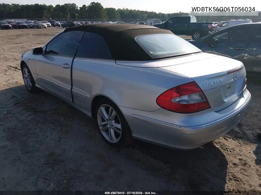 2006 Mercedes-Benz Clk 350 VIN: WDBTK56G06T056034 Lot: 45670410