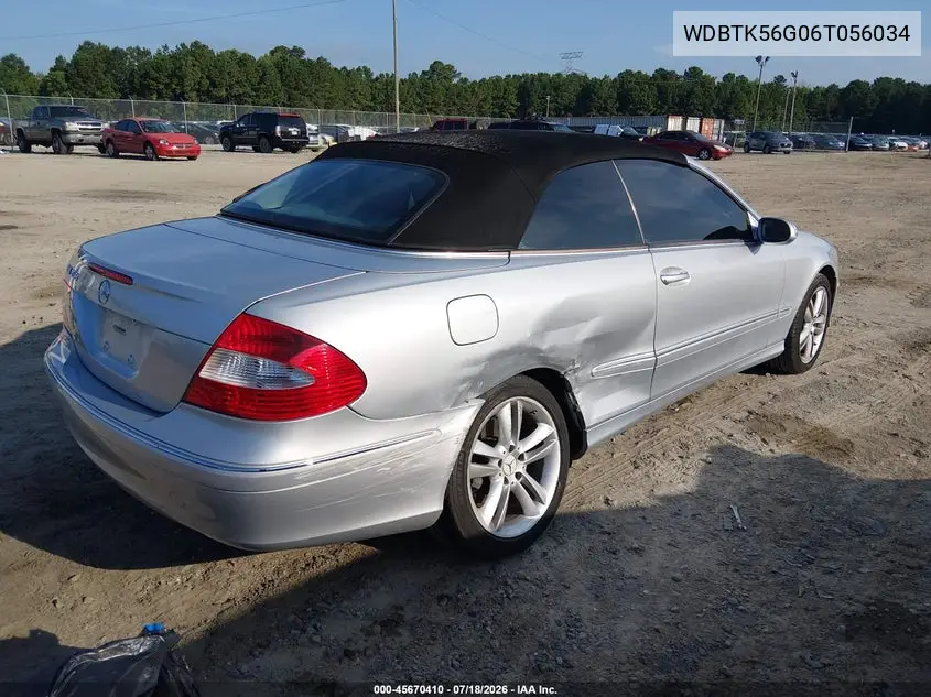 2006 Mercedes-Benz Clk 350 VIN: WDBTK56G06T056034 Lot: 45670410
