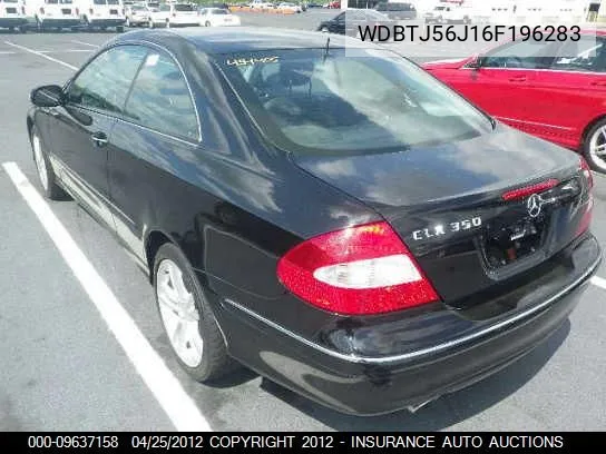 2006 Mercedes-Benz Clk350 VIN: WDBTJ56J16F196283 Lot: 9637158