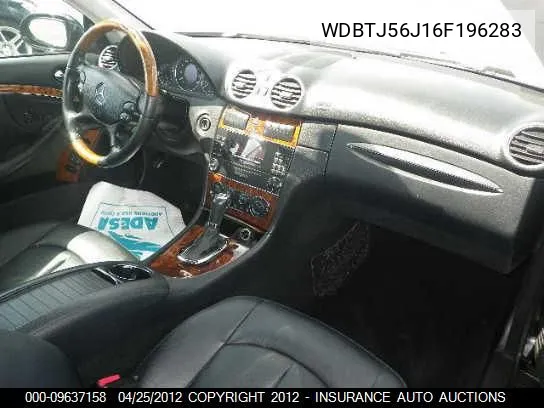 2006 Mercedes-Benz Clk350 VIN: WDBTJ56J16F196283 Lot: 9637158