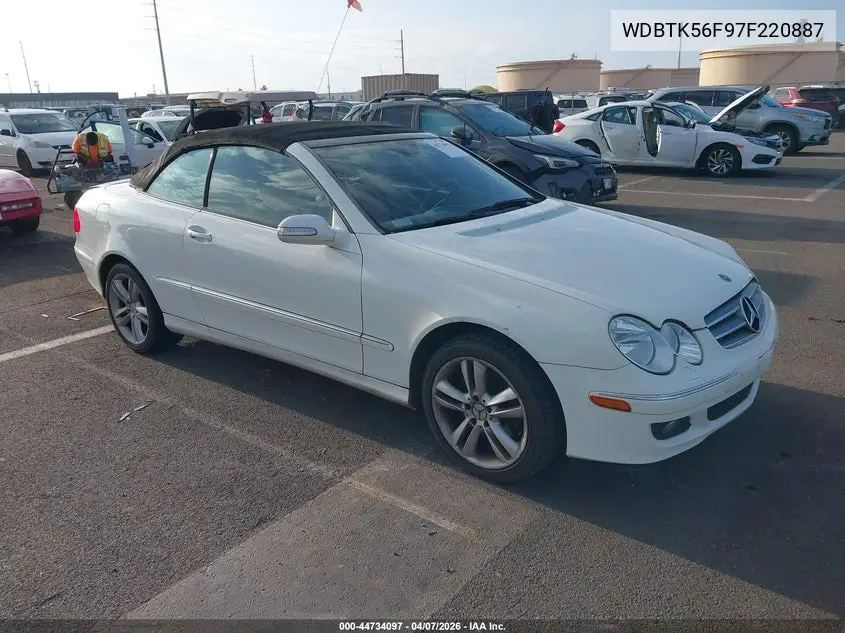 2007 Mercedes-Benz Clk 350 VIN: WDBTK56F97F220887 Lot: 44734097