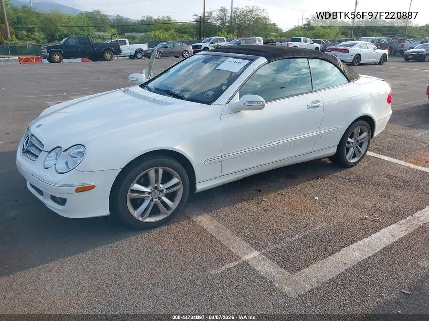 2007 Mercedes-Benz Clk 350 VIN: WDBTK56F97F220887 Lot: 44734097