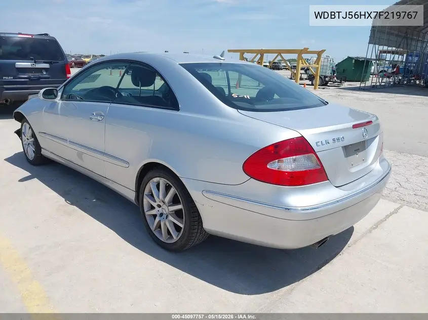 2007 Mercedes-Benz Clk 350 VIN: WDBTJ56HX7F219767 Lot: 45097757