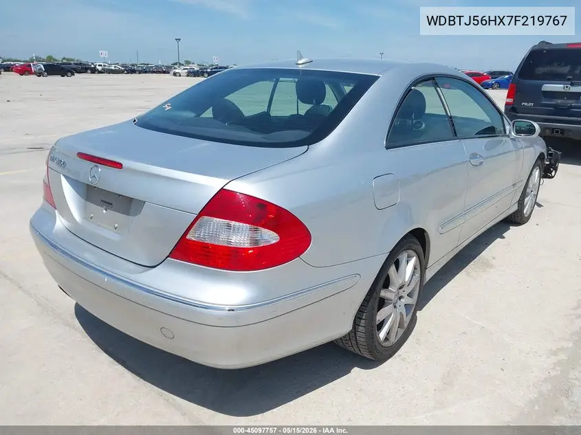 2007 Mercedes-Benz Clk 350 VIN: WDBTJ56HX7F219767 Lot: 45097757