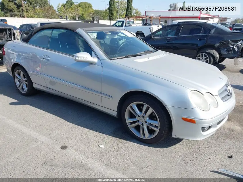 2007 Mercedes-Benz Clk 350 VIN: WDBTK56G57F208681 Lot: 45350436