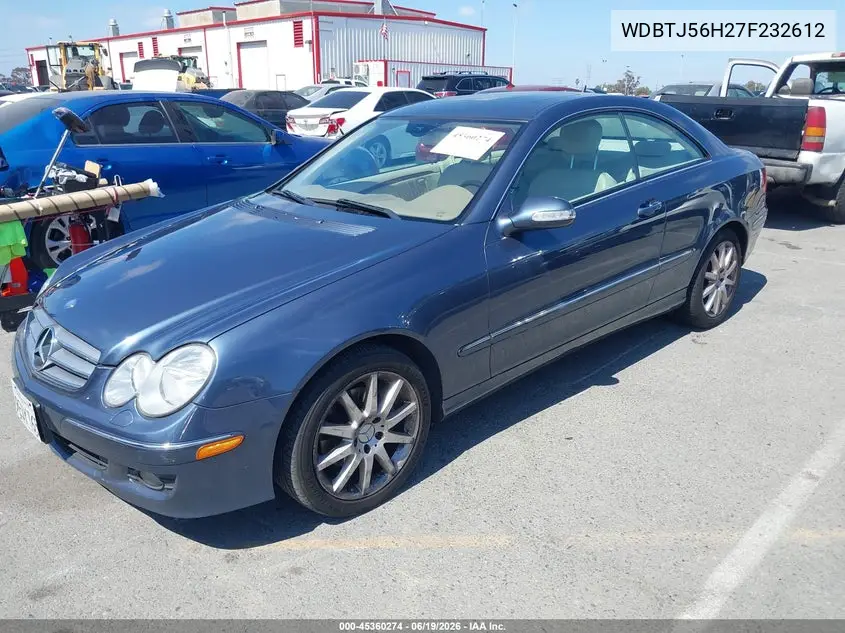 2007 Mercedes-Benz Clk 350 VIN: WDBTJ56H27F232612 Lot: 45360274