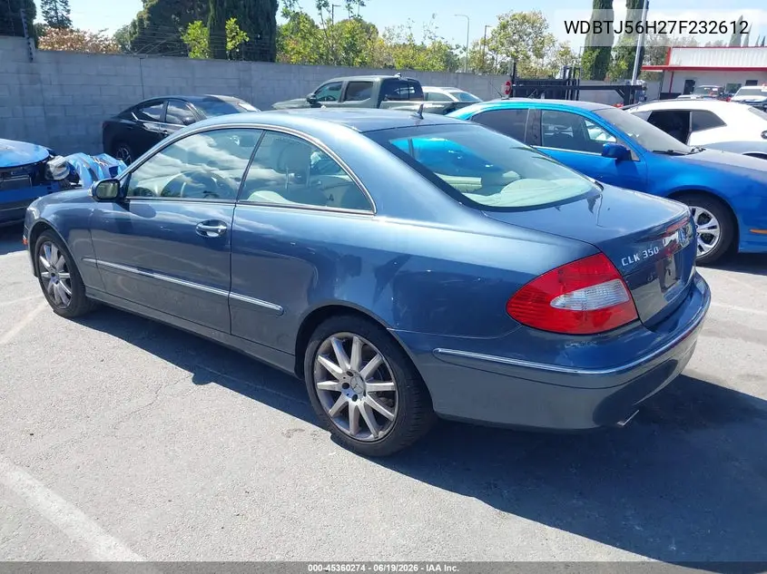 2007 Mercedes-Benz Clk 350 VIN: WDBTJ56H27F232612 Lot: 45360274