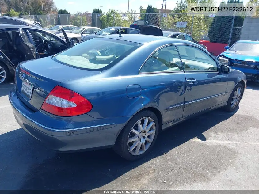2007 Mercedes-Benz Clk 350 VIN: WDBTJ56H27F232612 Lot: 45360274