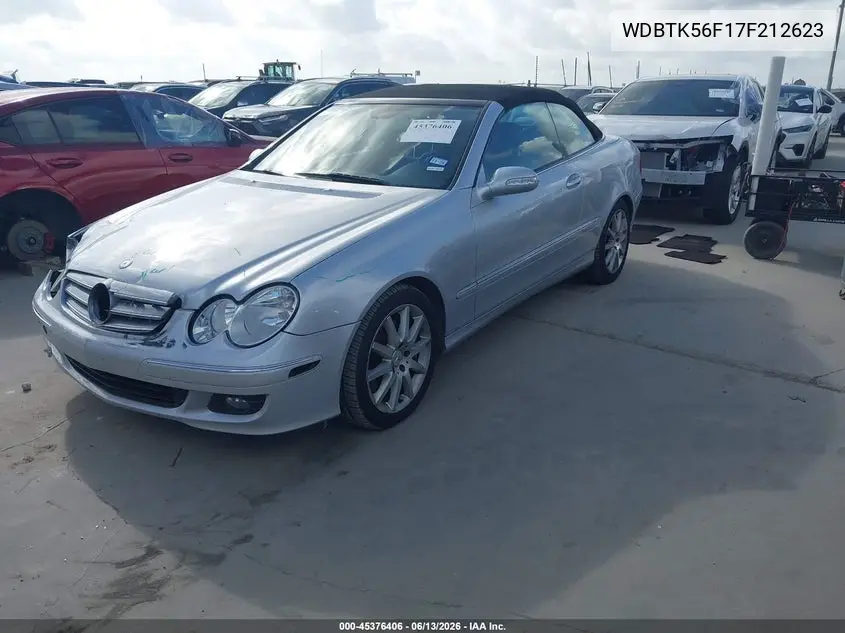 2007 Mercedes-Benz Clk 350 VIN: WDBTK56F17F212623 Lot: 45376406