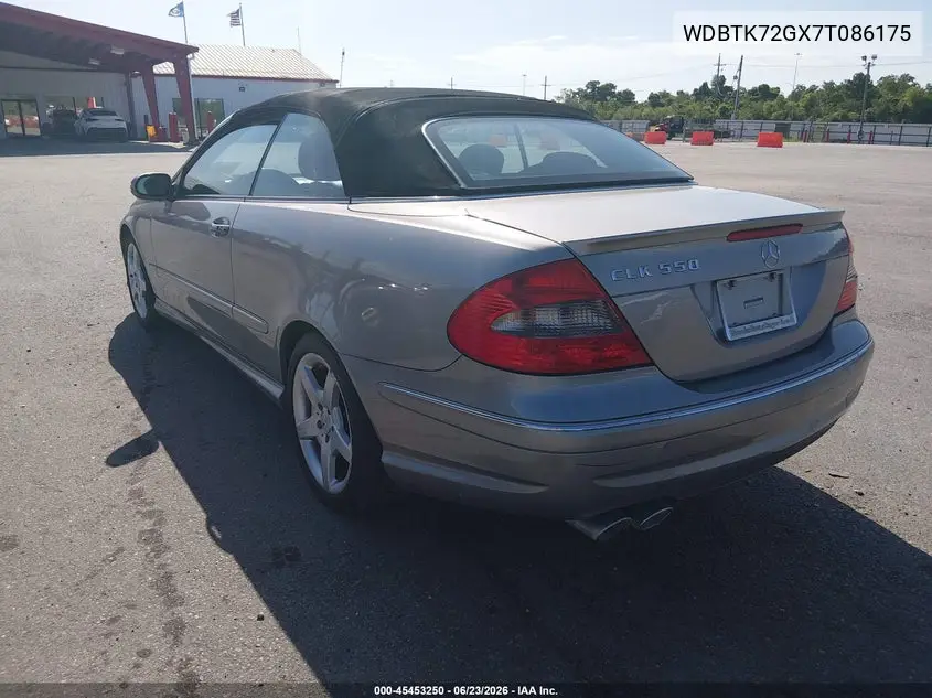 2007 Mercedes-Benz Clk 550 VIN: WDBTK72GX7T086175 Lot: 45453250