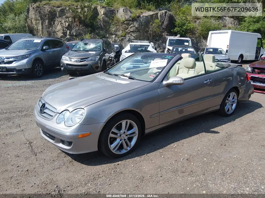 2007 Mercedes-Benz Clk 350 VIN: WDBTK56F67F209636 Lot: 45487949
