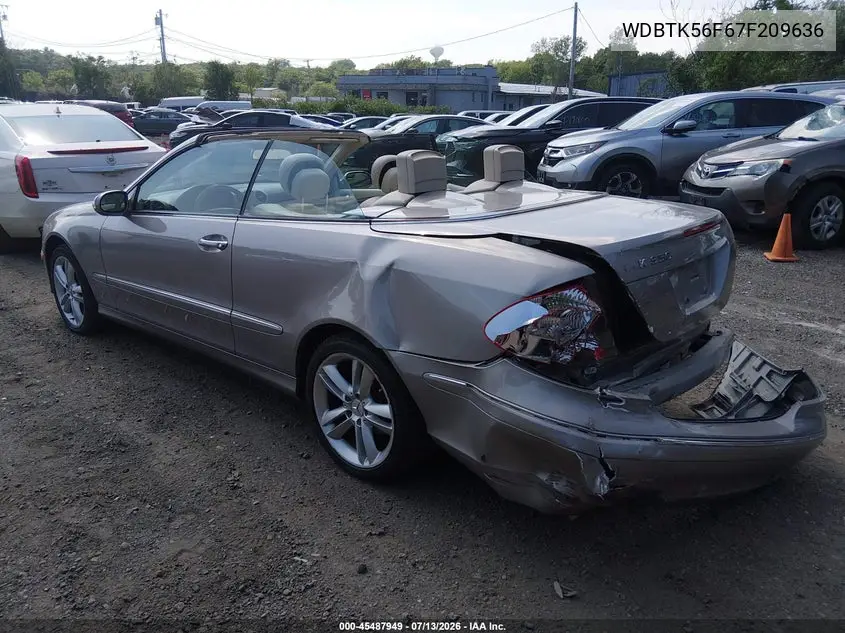 2007 Mercedes-Benz Clk 350 VIN: WDBTK56F67F209636 Lot: 45487949