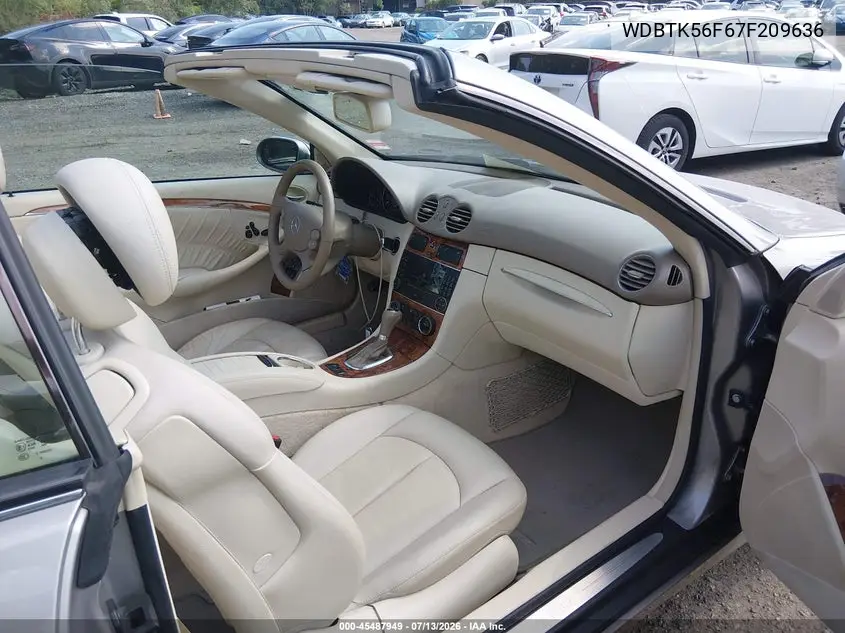 2007 Mercedes-Benz Clk 350 VIN: WDBTK56F67F209636 Lot: 45487949