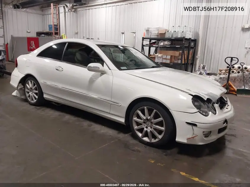 2007 Mercedes-Benz Clk 350 VIN: WDBTJ56H17F208916 Lot: 45503407
