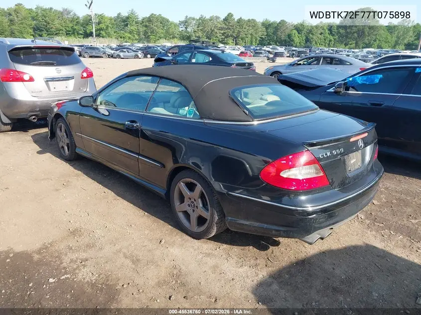 2007 Mercedes-Benz Clk 550 VIN: WDBTK72F77T075898 Lot: 45536760