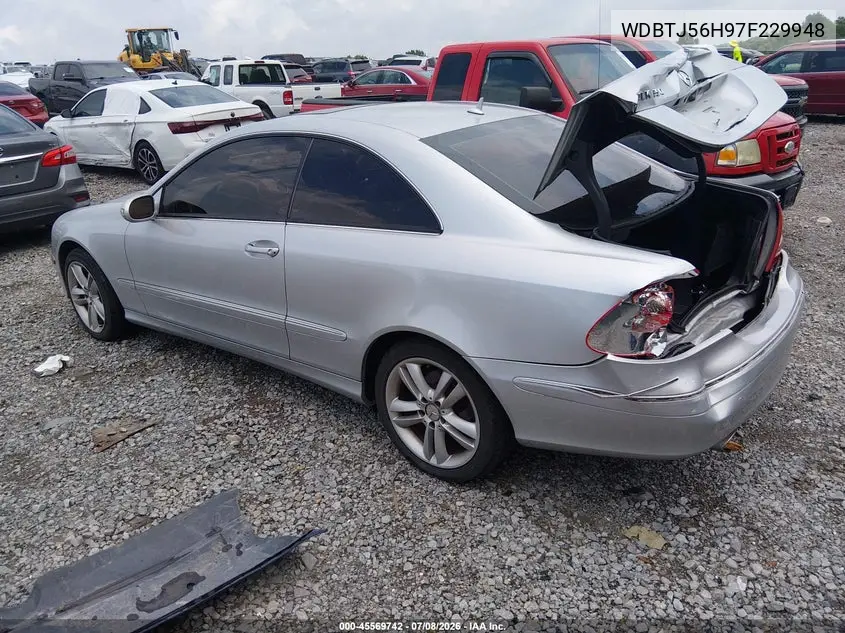2007 Mercedes-Benz Clk 350 VIN: WDBTJ56H97F229948 Lot: 45569742