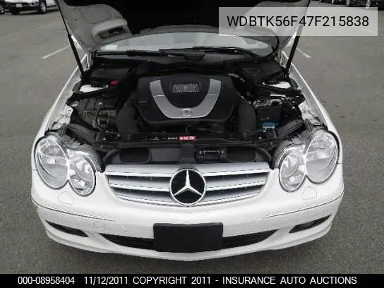 2007 Mercedes-Benz Clk350 VIN: WDBTK56F47F215838 Lot: 8958404