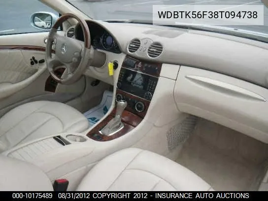 2008 Mercedes-Benz Clk350 VIN: WDBTK56F38T094738 Lot: 10175489
