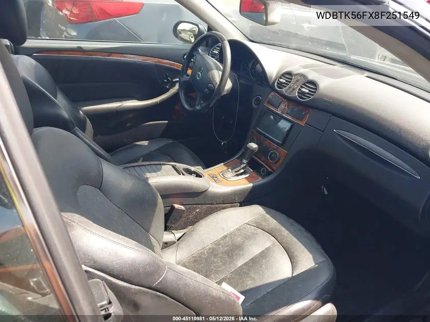 2008 Mercedes-Benz Clk 350 VIN: WDBTK56FX8F251549 Lot: 45110981
