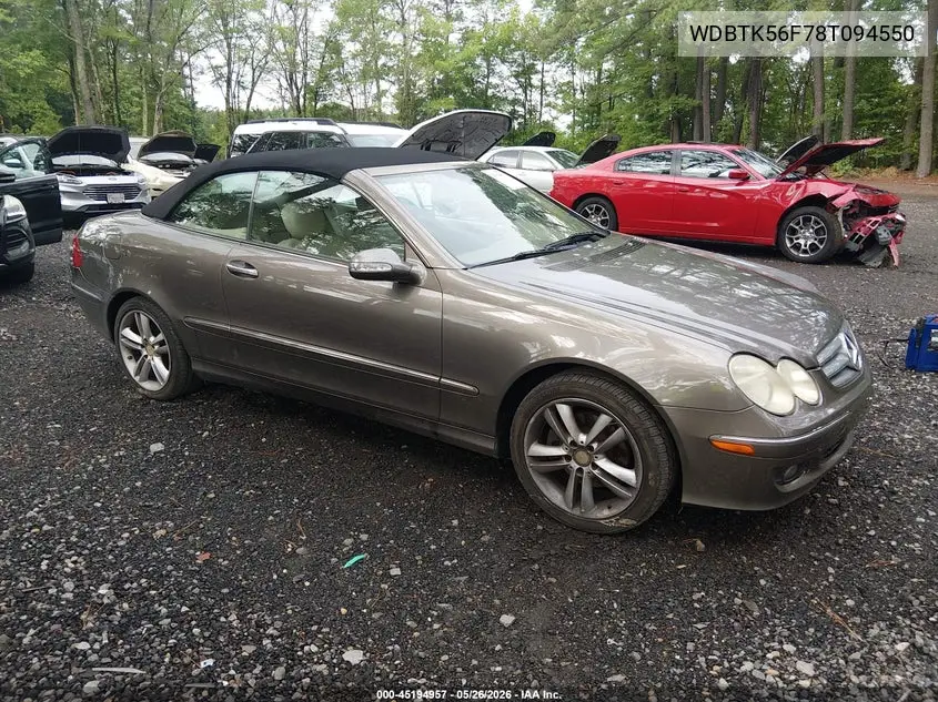 2008 Mercedes-Benz Clk 350 VIN: WDBTK56F78T094550 Lot: 45194957