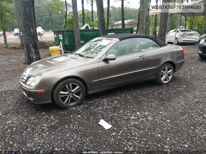 2008 Mercedes-Benz Clk 350 VIN: WDBTK56F78T094550 Lot: 45194957