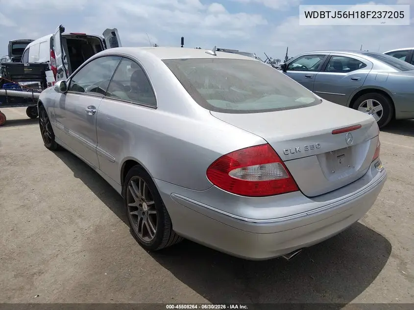 2008 Mercedes-Benz Clk 350 VIN: WDBTJ56H18F237205 Lot: 45508264