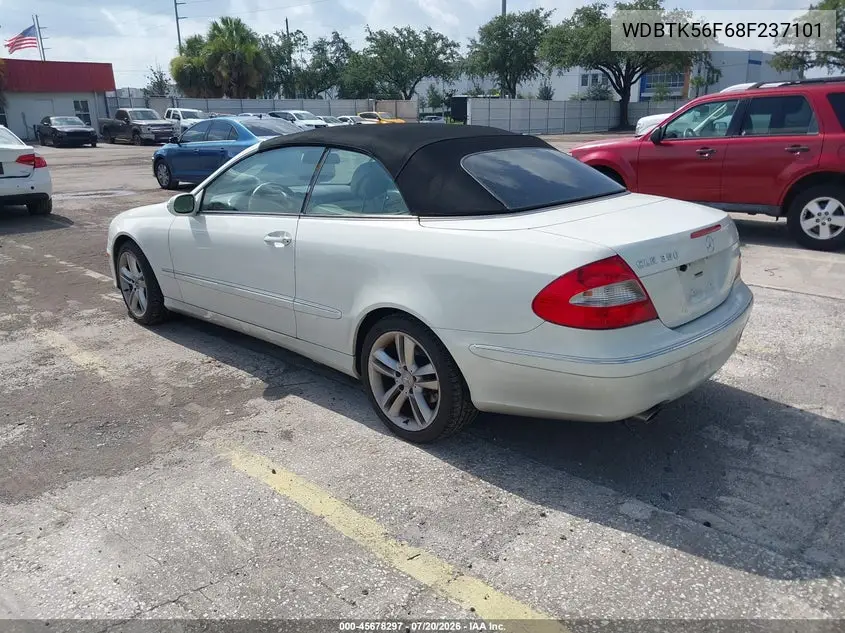 2008 Mercedes-Benz Clk 350 VIN: WDBTK56F68F237101 Lot: 45678297