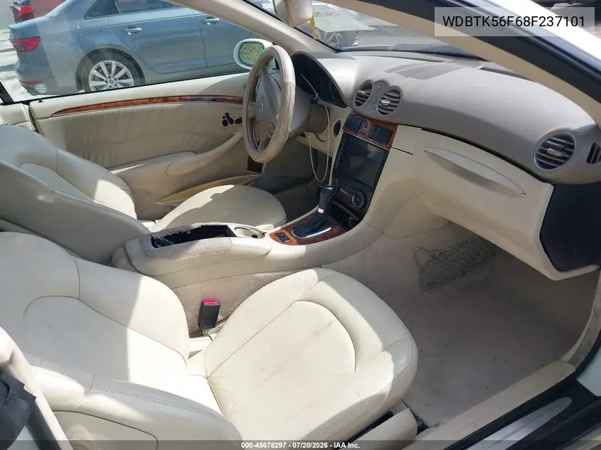 2008 Mercedes-Benz Clk 350 VIN: WDBTK56F68F237101 Lot: 45678297