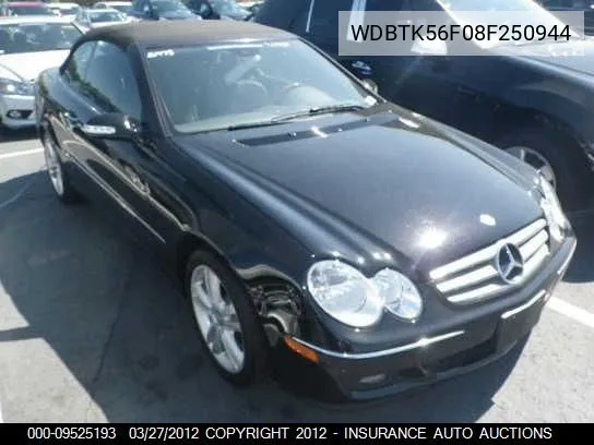 2008 Mercedes-Benz Clk350 VIN: WDBTK56F08F250944 Lot: 9525193