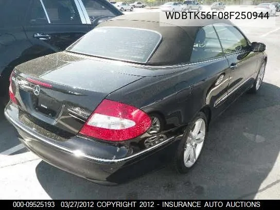 2008 Mercedes-Benz Clk350 VIN: WDBTK56F08F250944 Lot: 9525193