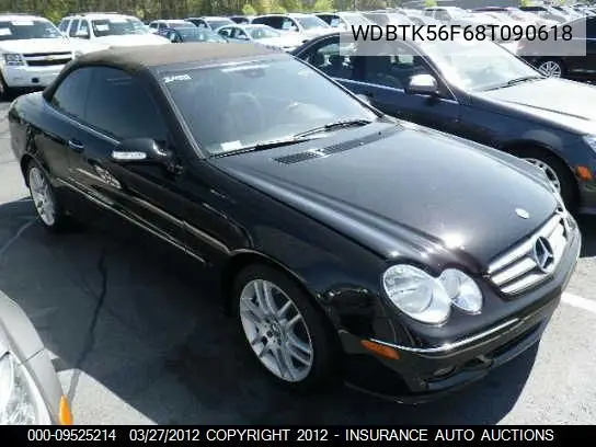 2008 Mercedes-Benz Clk350 VIN: WDBTK56F68T090618 Lot: 9525214