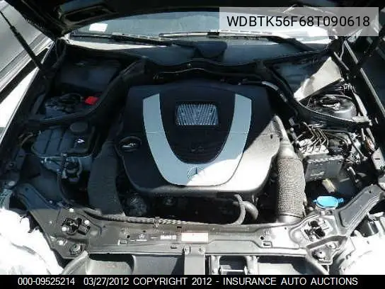 2008 Mercedes-Benz Clk350 VIN: WDBTK56F68T090618 Lot: 9525214