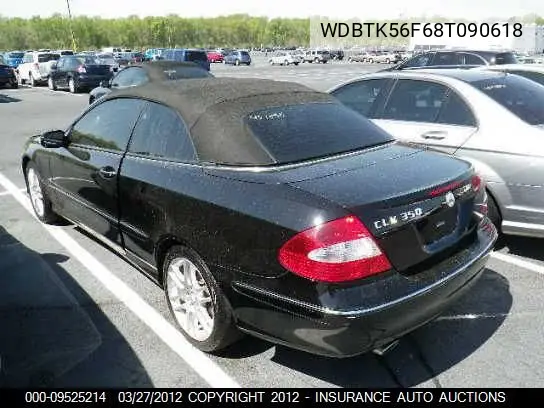 2008 Mercedes-Benz Clk350 VIN: WDBTK56F68T090618 Lot: 9525214