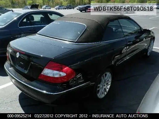 2008 Mercedes-Benz Clk350 VIN: WDBTK56F68T090618 Lot: 9525214