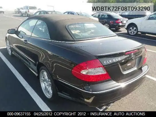 2008 Mercedes-Benz Clk550 VIN: WDBTK72F08T093290 Lot: 9637155