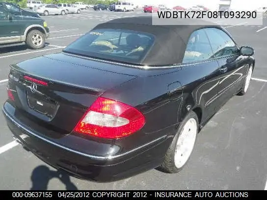 2008 Mercedes-Benz Clk550 VIN: WDBTK72F08T093290 Lot: 9637155