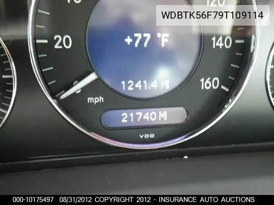 2009 Mercedes-Benz Clk350 VIN: WDBTK56F79T109114 Lot: 10175497