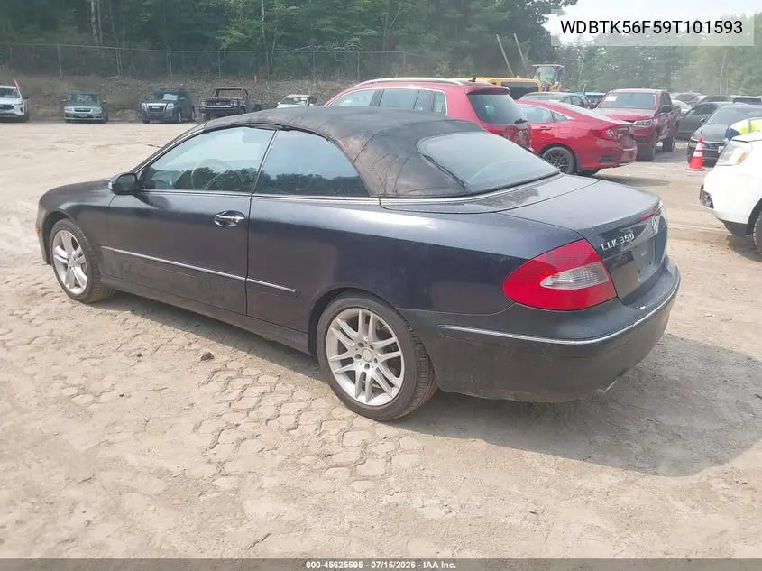 2009 Mercedes-Benz Clk 350 VIN: WDBTK56F59T101593 Lot: 45625595