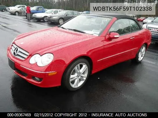 2009 Mercedes-Benz Clk350 VIN: WDBTK56F59T102338 Lot: 9367469
