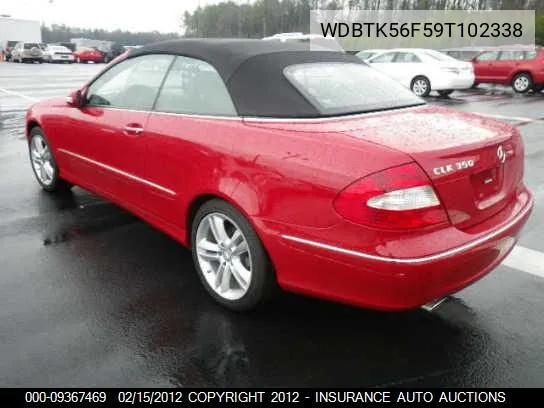 2009 Mercedes-Benz Clk350 VIN: WDBTK56F59T102338 Lot: 9367469