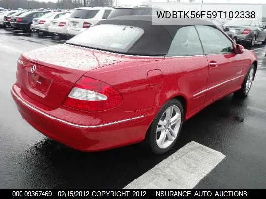 2009 Mercedes-Benz Clk350 VIN: WDBTK56F59T102338 Lot: 9367469