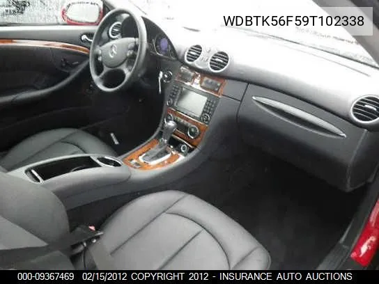 2009 Mercedes-Benz Clk350 VIN: WDBTK56F59T102338 Lot: 9367469