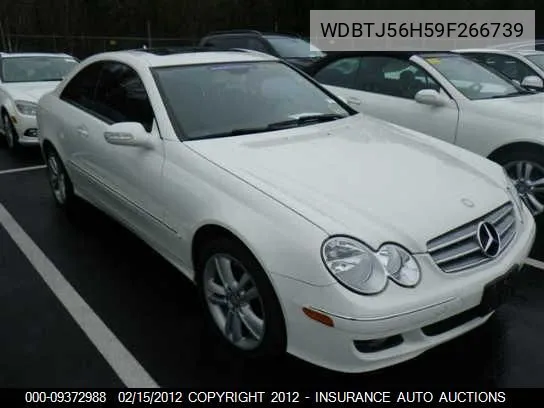 2009 Mercedes-Benz Clk350 VIN: WDBTJ56H59F266739 Lot: 9372988