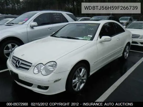 2009 Mercedes-Benz Clk350 VIN: WDBTJ56H59F266739 Lot: 9372988