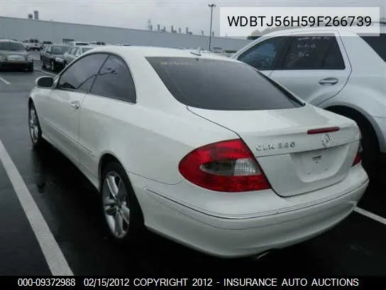 2009 Mercedes-Benz Clk350 VIN: WDBTJ56H59F266739 Lot: 9372988