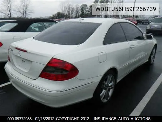 2009 Mercedes-Benz Clk350 VIN: WDBTJ56H59F266739 Lot: 9372988