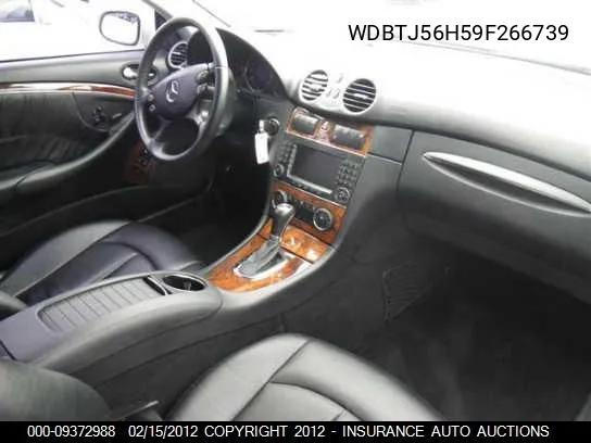 2009 Mercedes-Benz Clk350 VIN: WDBTJ56H59F266739 Lot: 9372988